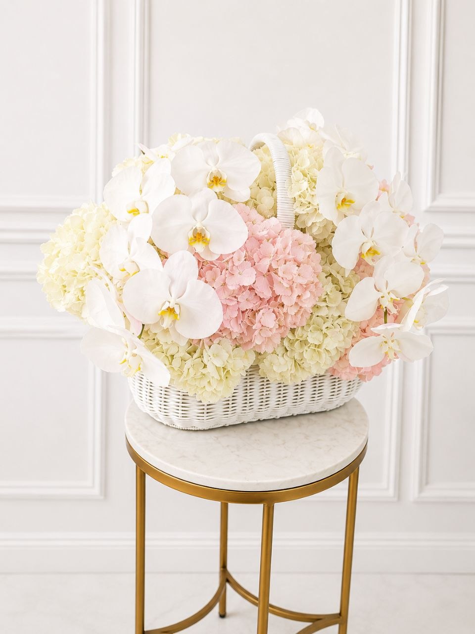 Blush Hydrangea Basket