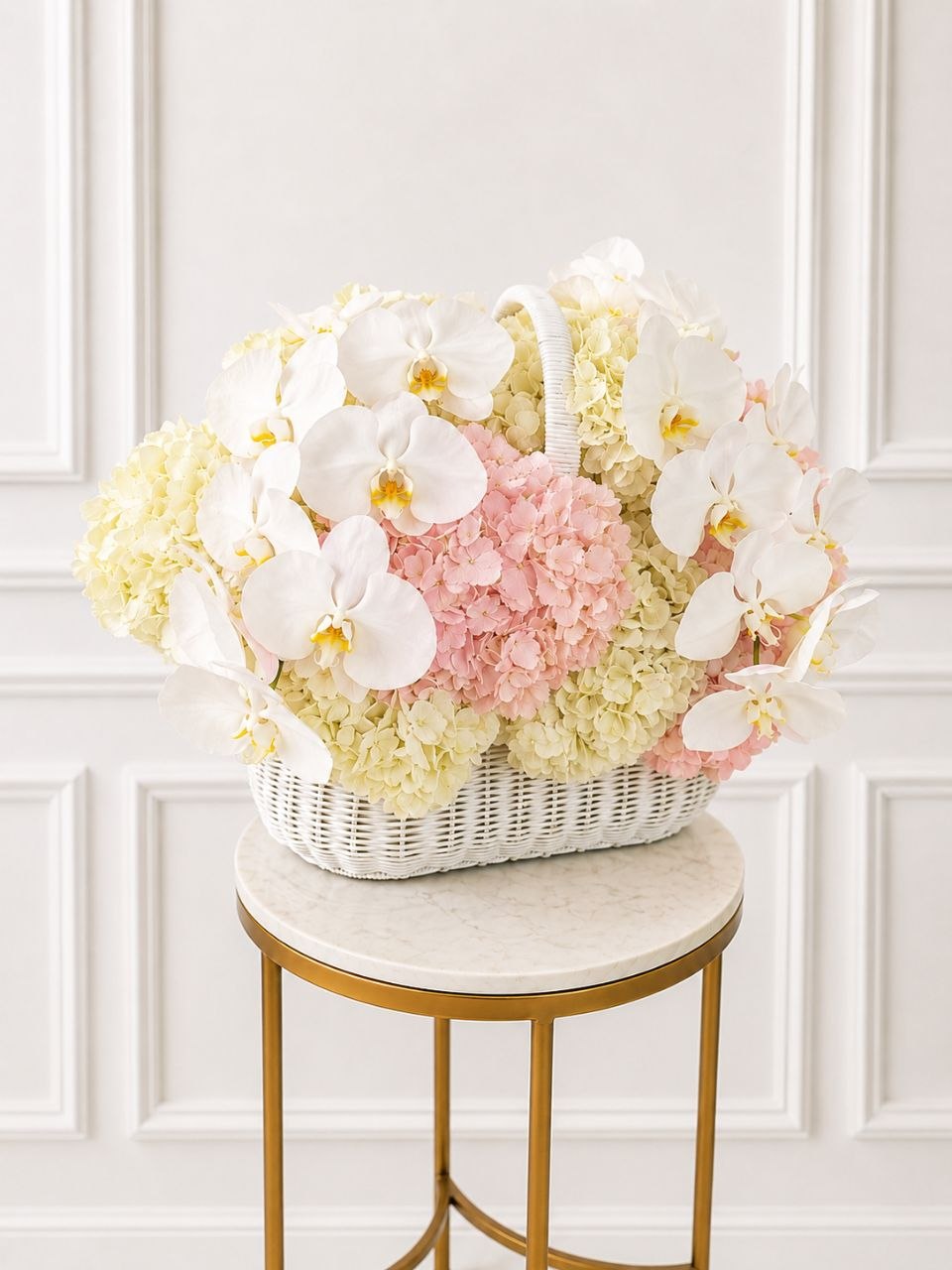 Blush Hydrangea Basket